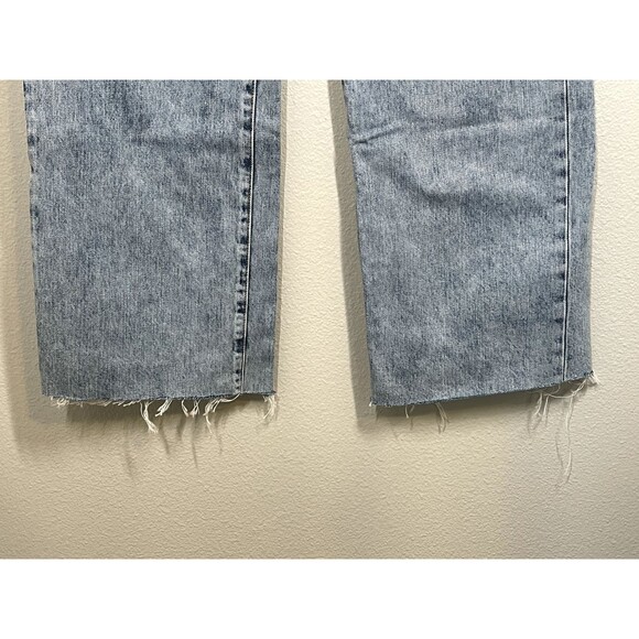 NWT ZENANA Women's Size 29 High Rise Wide Leg Dad Jean Distressed Raw Hem NEW‎ - Picture 4 of 11